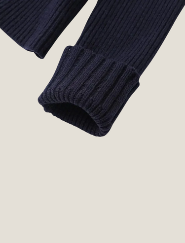 Button-Front Knit Cardigan with Trim
