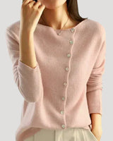 Button Front Spring Jumper with Wide Neckline