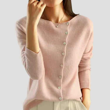 Button Front Spring Jumper with Wide Neckline