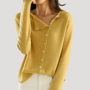 Button Front Spring Jumper with Wide Neckline