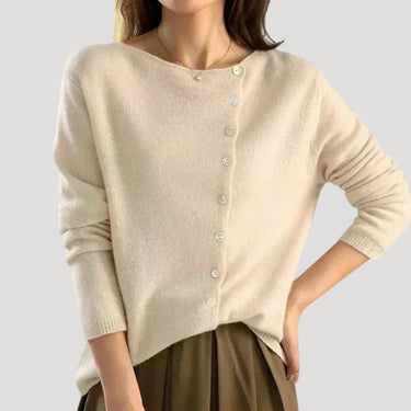 Button Front Spring Jumper with Wide Neckline