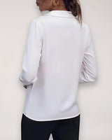 Button-Up Blouse with Long Sleeves and Collar