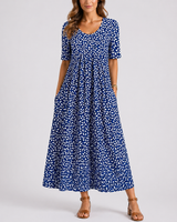 Casual Floral Midi Dress with Loose Fit