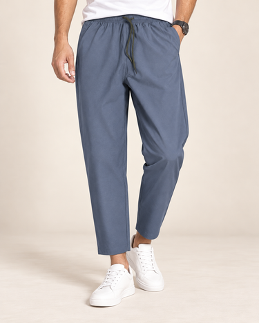 Clean Men’s Tapered Trousers With Elastic Waist And Drawstring