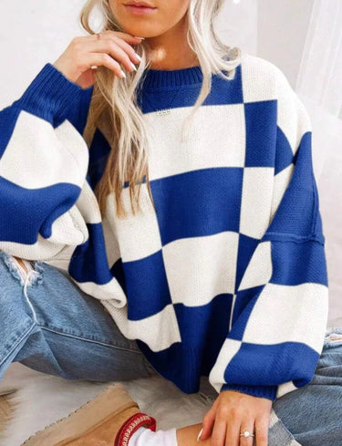 Checked Jumper with All-Over Pattern