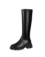 Chunky Knee-High Platform Boots with Back Zip