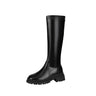 Chunky Knee-High Platform Boots with Back Zip
