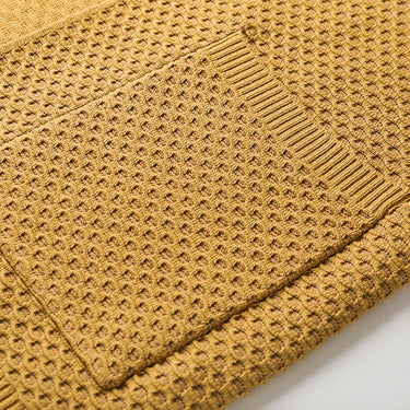 Chunky Knit Cardigan Womens with Open Front and Waffle Texture
