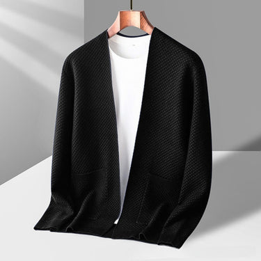 Ribbed cuff detail on the chunky knit cardigan