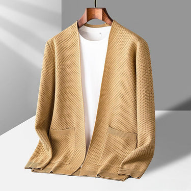 Back view of the relaxed-fit chunky knit cardigan