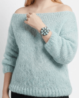 Chunky Knit Jumper with Wide Neck and Dropped Shoulders