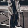 Longline chunky knit cardigan with wide notched lapels and button front