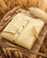 Front view of a long-sleeve open-front knit cardigan