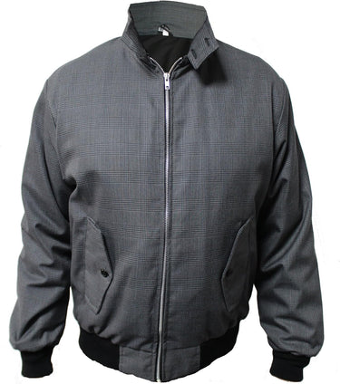 Mens Harrington Jacket With Tartan Lining And Ribbed Cuffs