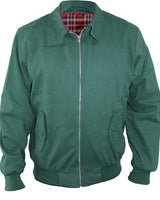 Mens Harrington Jacket With Tartan Lining And Ribbed Cuffs