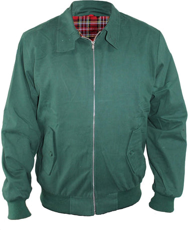Mens Harrington Jacket With Tartan Lining And Ribbed Cuffs