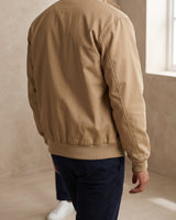 Mens Harrington Jacket With Tartan Lining And Ribbed Cuffs