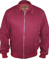 Rear view of the men's Harrington jacket showing ribbed waistband