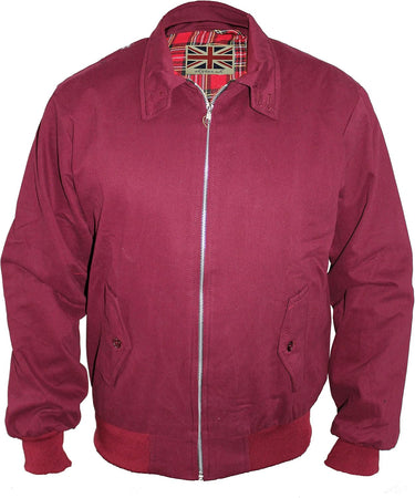 Rear view of the men's Harrington jacket showing ribbed waistband