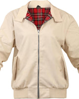 Close-up of the metal zip fastening on the Harrington jacket
