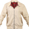 Close-up of the metal zip fastening on the Harrington jacket