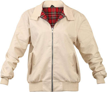 Close-up of the metal zip fastening on the Harrington jacket