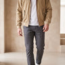 Mens Harrington Jacket With Tartan Lining And Ribbed Cuffs