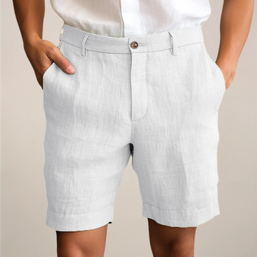 Classic Men’s Casual Shorts With Elastic Waist And Button Closure