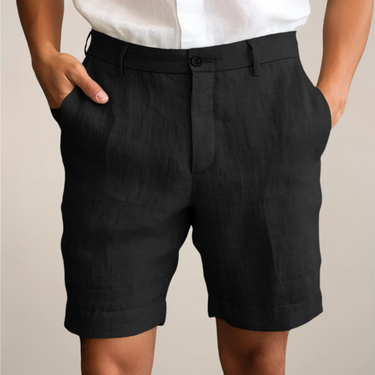 Classic Men’s Casual Shorts With Elastic Waist And Button Closure