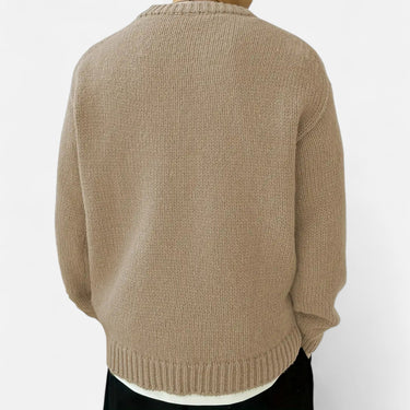 Close-up of woven fabric texture on men's pullover