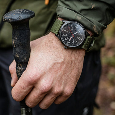 Classic Men’s Field Watch With Fabric Strap And Day Date Display