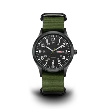 Classic Men’s Field Watch With Fabric Strap And Day Date Display