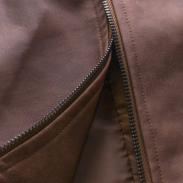 Close-up of side pocket on a men's fitted harrington jacket