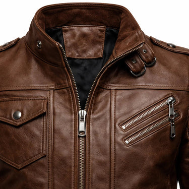 Close-up of the metal zip hardware and stitched detailing
