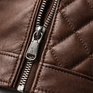 Classic Men's Leather Bomber Jacket With Ribbed Trim And Detachable Hood