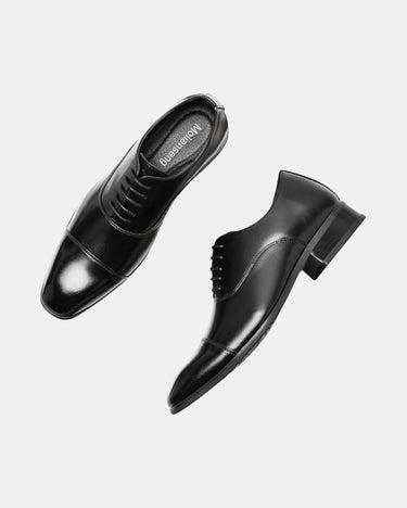 Classic Men’s Oxford Shoes With Closed Lace And Cap Toe Design