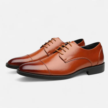 Classic Men’s Oxford Shoes With Closed Lace And Cap Toe Design