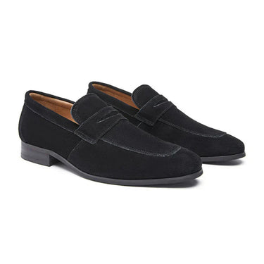 Classic Men’s Penny Loafers With Suede Upper And Moc Toe Design