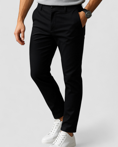 Classic Men’s Slim Fit Trousers With Flat Front And Belt Loops