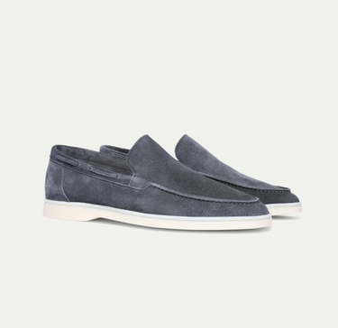 Classic Men’s Slip On Loafers With Suede Upper And Contrast Sole