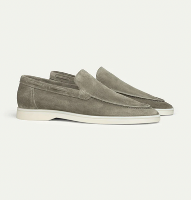 Classic Men’s Slip On Loafers With Suede Upper And Contrast Sole