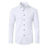 Close-up of the buttoned cuffs on a men's long-sleeve stretch shirt