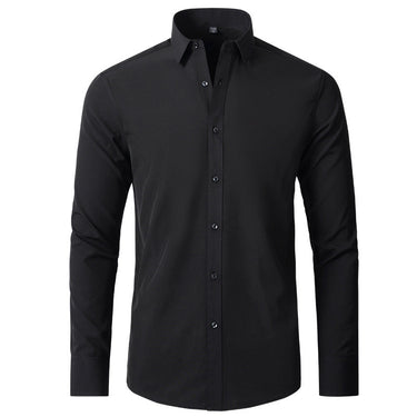 Men's stretch shirt worn untucked in a smart casual setting