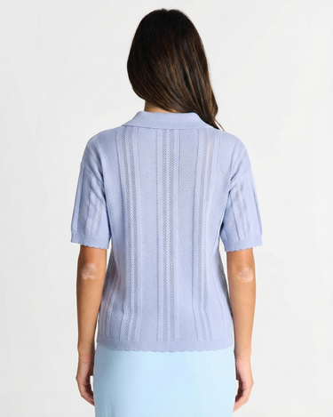 Classic Striped Short Sleeve Button Women Shirt