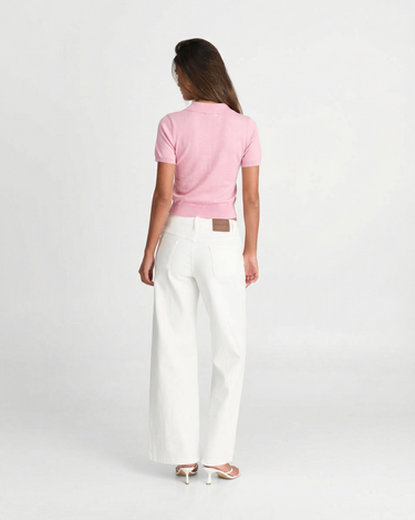 Classic Women’s Short Sleeve Knit Polo Shirt with Button Placket