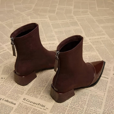 Classy Suede Ankle Boots with Block Heel