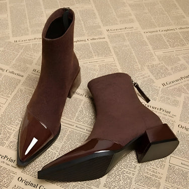 Classy Suede Ankle Boots with Block Heel