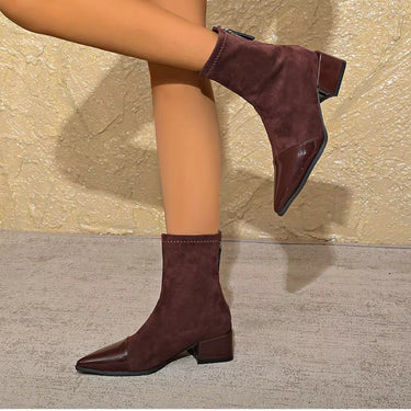 Classy Suede Ankle Boots with Block Heel