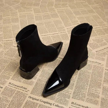 Classy Suede Ankle Boots with Block Heel