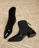Classy Suede Ankle Boots with Block Heel
